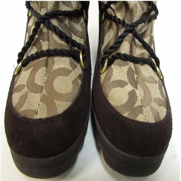 COACH Maisy Signature Op Art Wedge Boot - Picture 3 of 6